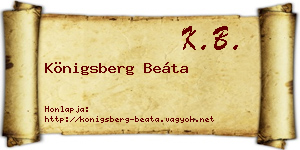 Königsberg Beáta névjegykártya